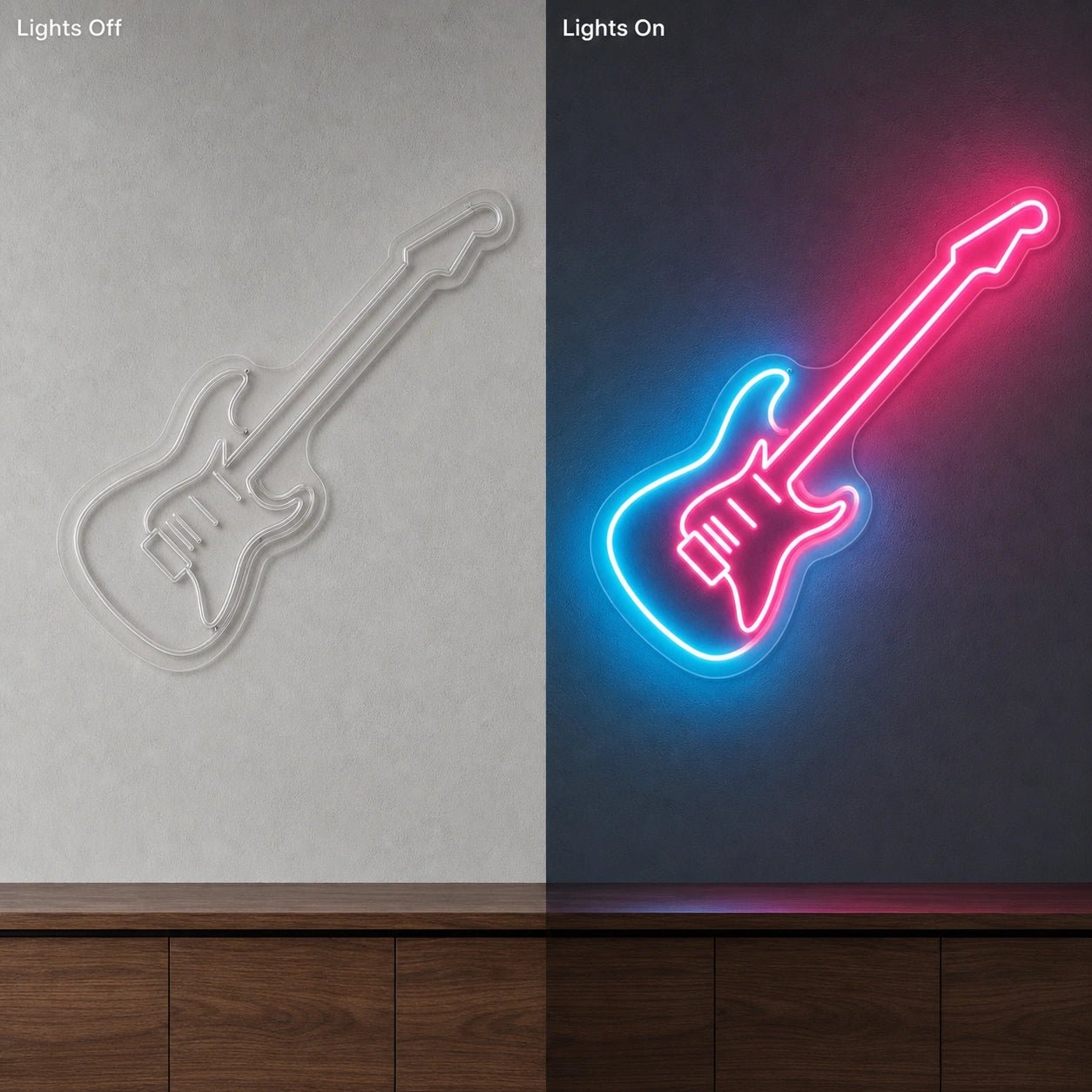 Solid Body Electric Guitar LED Neon Sign Garage Man Cave Neon Sign - Shineneon