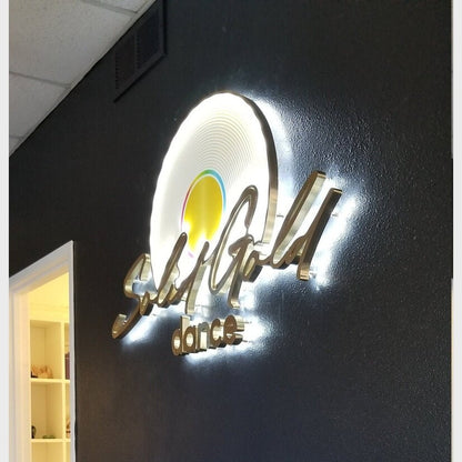 Solid Gold Dance 3D Frontlit And Backlit Channel Letter Led Light Sign - Shineneon