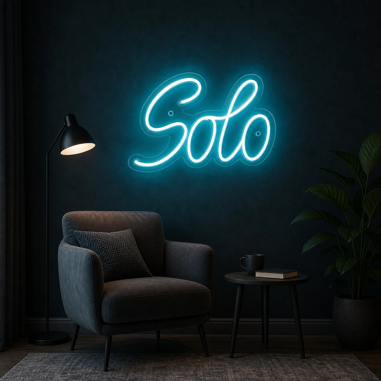 Solo LED Neon Sign Garage Man Cave Neon Sign real lifestyle scene