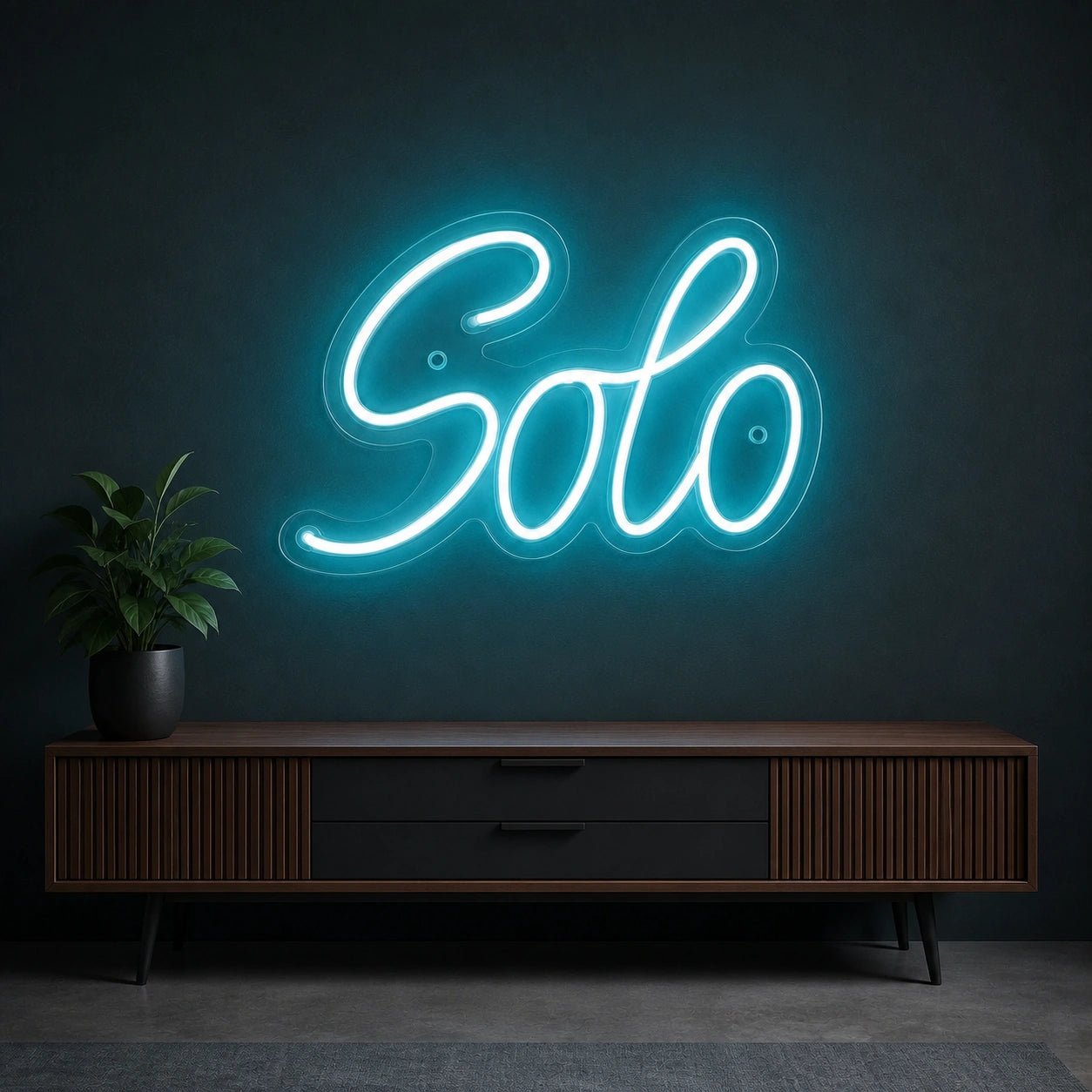 Solo LED Neon Sign Garage Man Cave Neon Sign size image