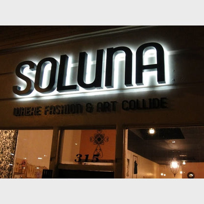 Soluna 3D Backlit Channel Letters Led Light Sign - Shineneon