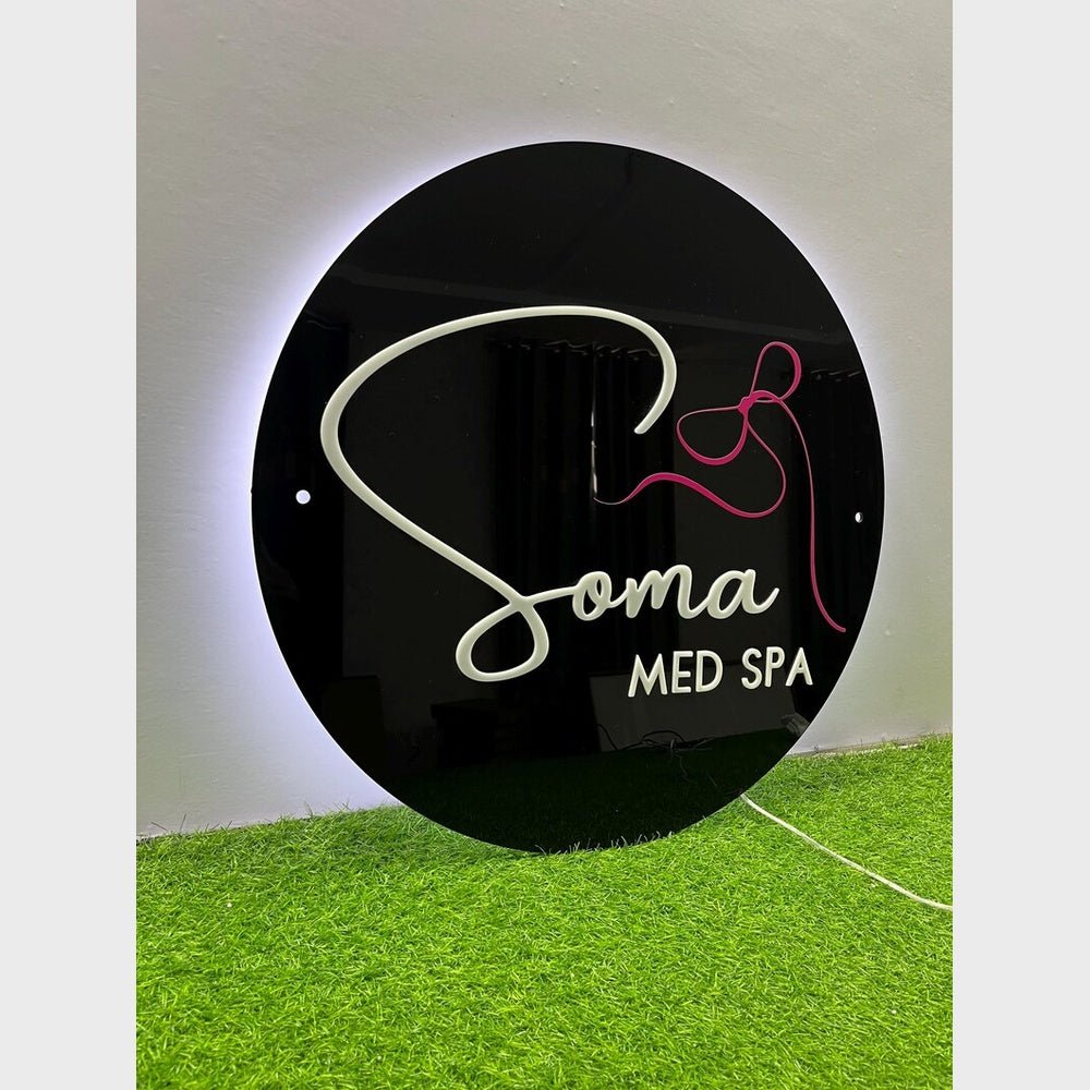 Soma Med Spa Acrylic Business Logo Sign - Shineneon