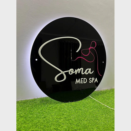 Soma Med Spa Acrylic Business Logo Sign - Shineneon