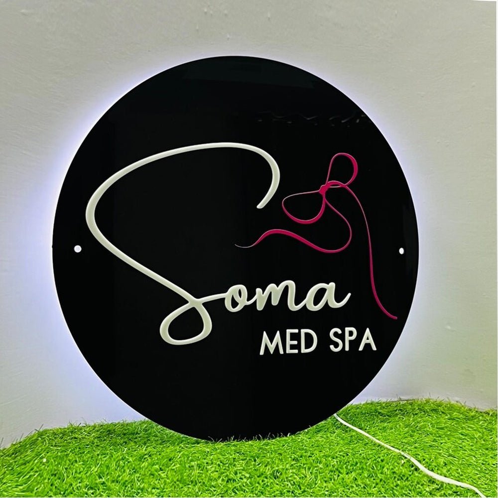 Soma Med Spa Acrylic Business Logo Sign - Shineneon