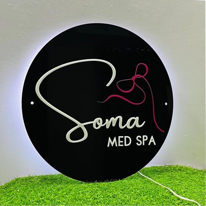 Soma Med Spa Acrylic Business Logo Sign - Shineneon