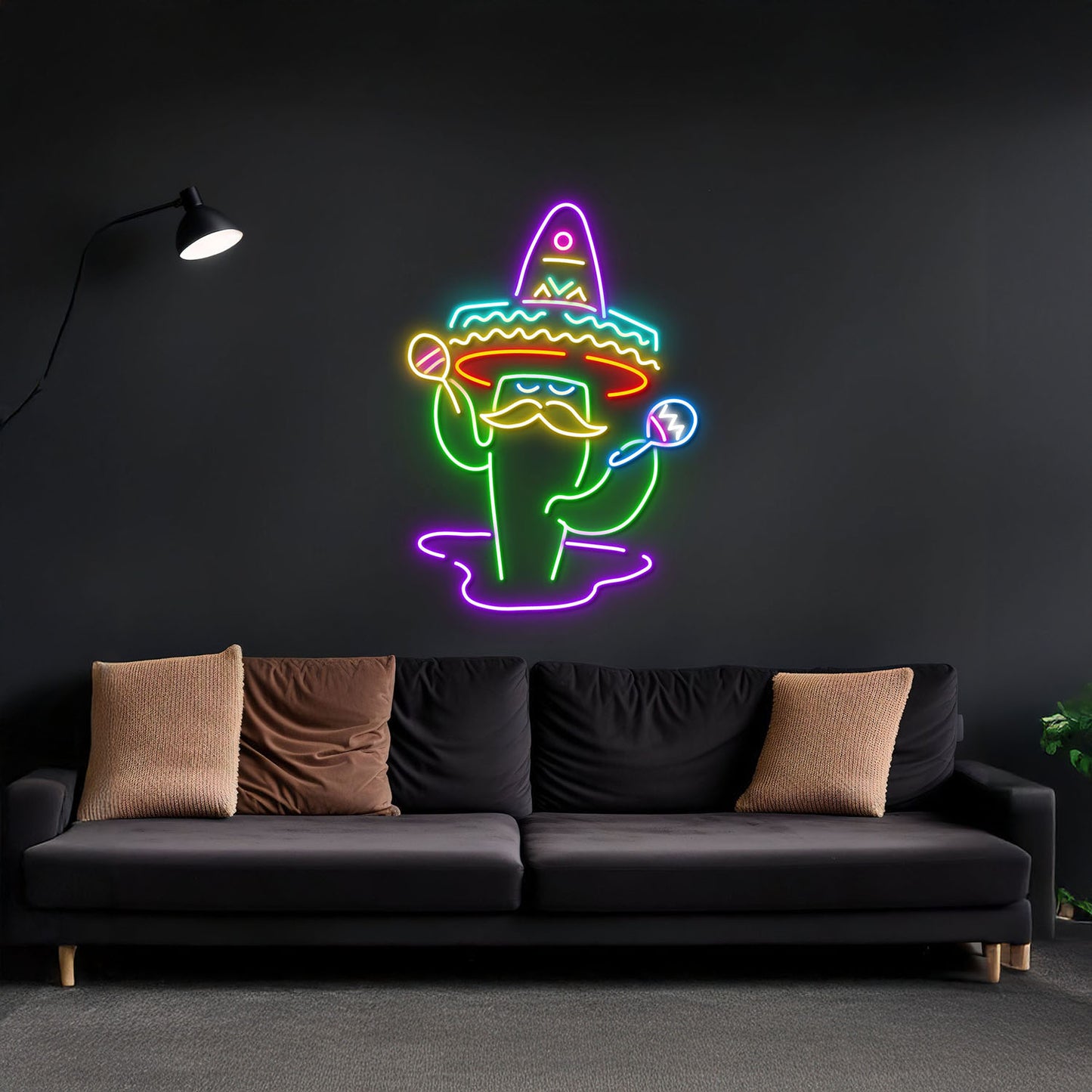 Sombrero Hat Cactus Led Neon Light