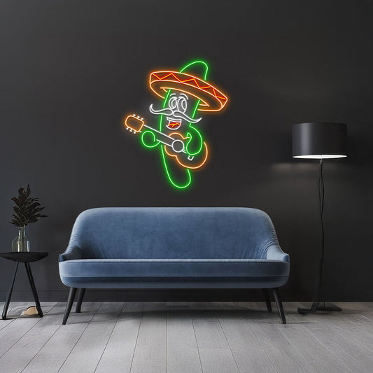 Sombrero Hat Cactus Neon Sign