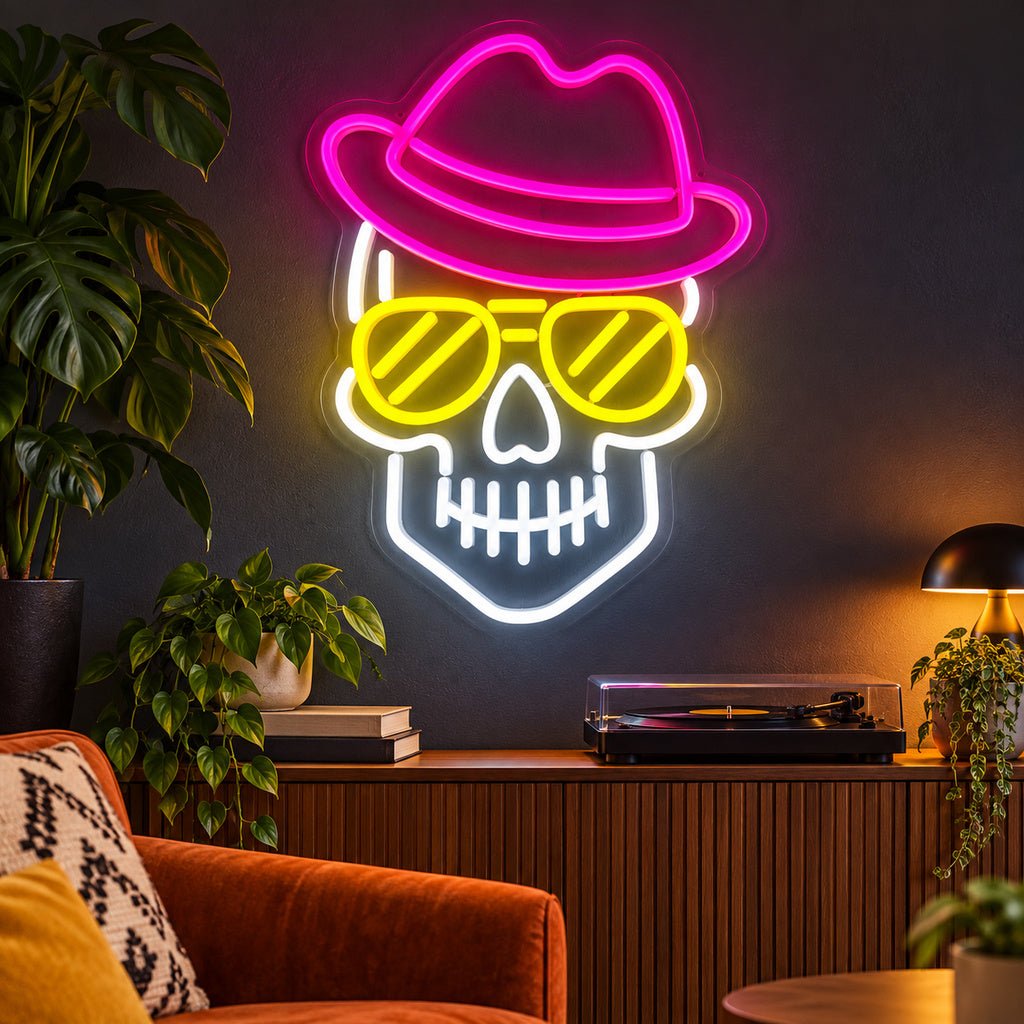 Sombrero Sunglasses Skull LED Neon Sign - Shineneon