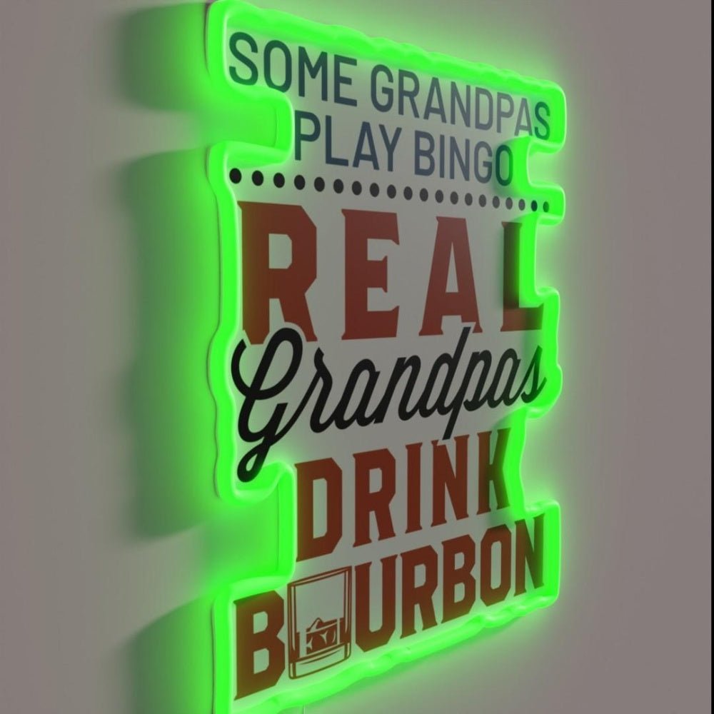 Some Grandpas Play Bingo Real Grandpas Drink Rgb Led Neon Sign - Shineneon