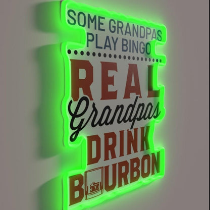 Some Grandpas Play Bingo Real Grandpas Drink Rgb Led Neon Sign - Shineneon