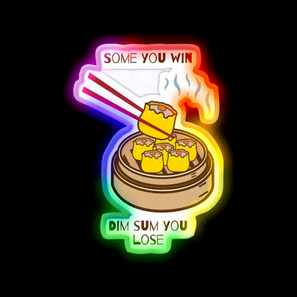 Some You Win Led Neon Sign Chinese Food Rgb Color - LED neon sign close-up detail