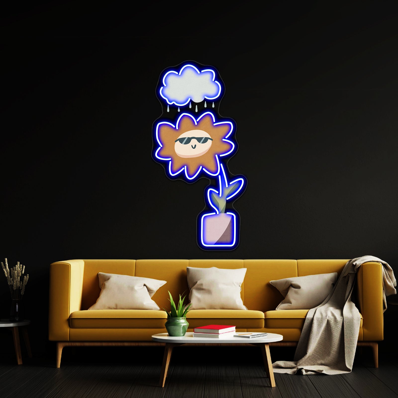 Sometimes Sad Always Rad Flower Mental Health Artwork Custom Led Signs | Shineneon