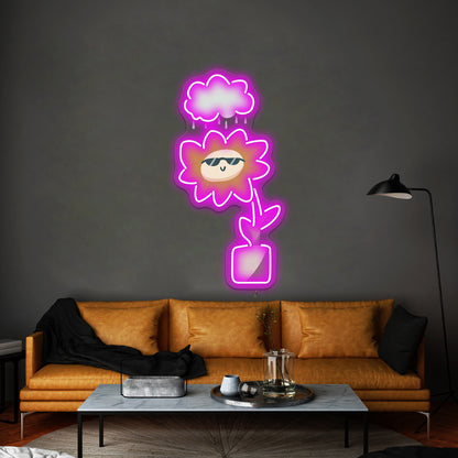 Sometimes Sad Always Rad Flower Mental Health Artwork Custom Led Signs