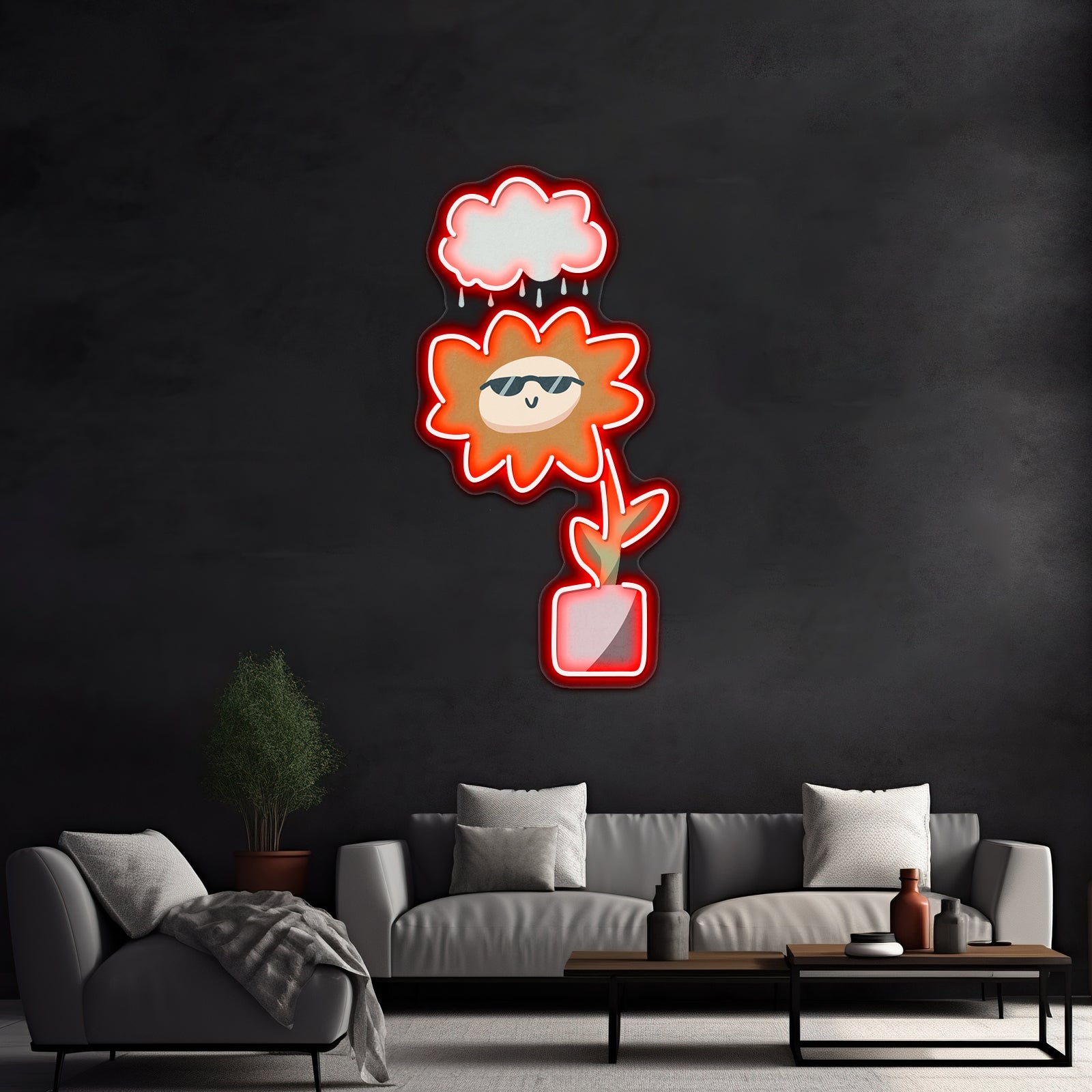 Sometimes Sad Always Rad Flower Mental Health Artwork Custom Led Signs | Shineneon