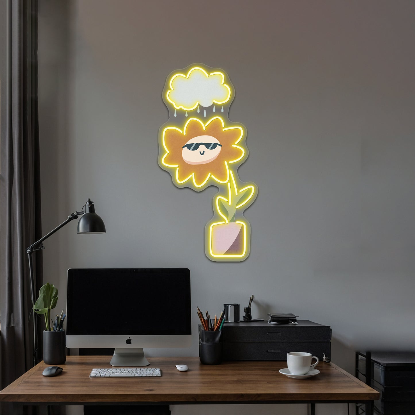 Sometimes Sad Always Rad Flower Mental Health Artwork Custom Led Signs