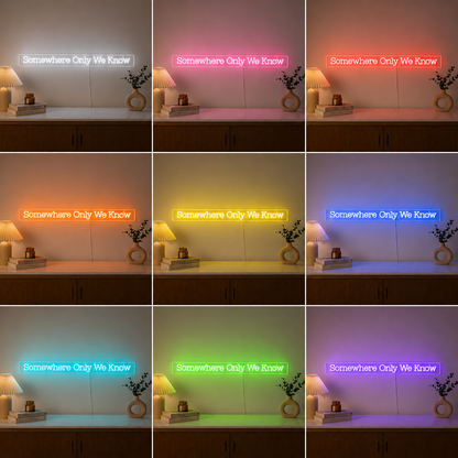 Somewhere Only Know Wall Decor LED Neon Sign color grid