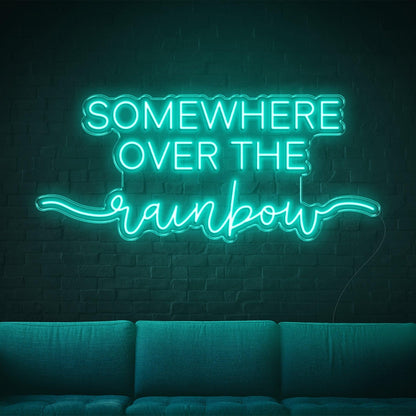 Somewhere Over The Rainbow Purple Led Neon Sign For Indoor Wall Art Decor | Shineneon