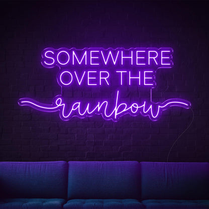 Somewhere Over The Rainbow Purple Led Neon Sign For Indoor Wall Art Decor | Shineneon