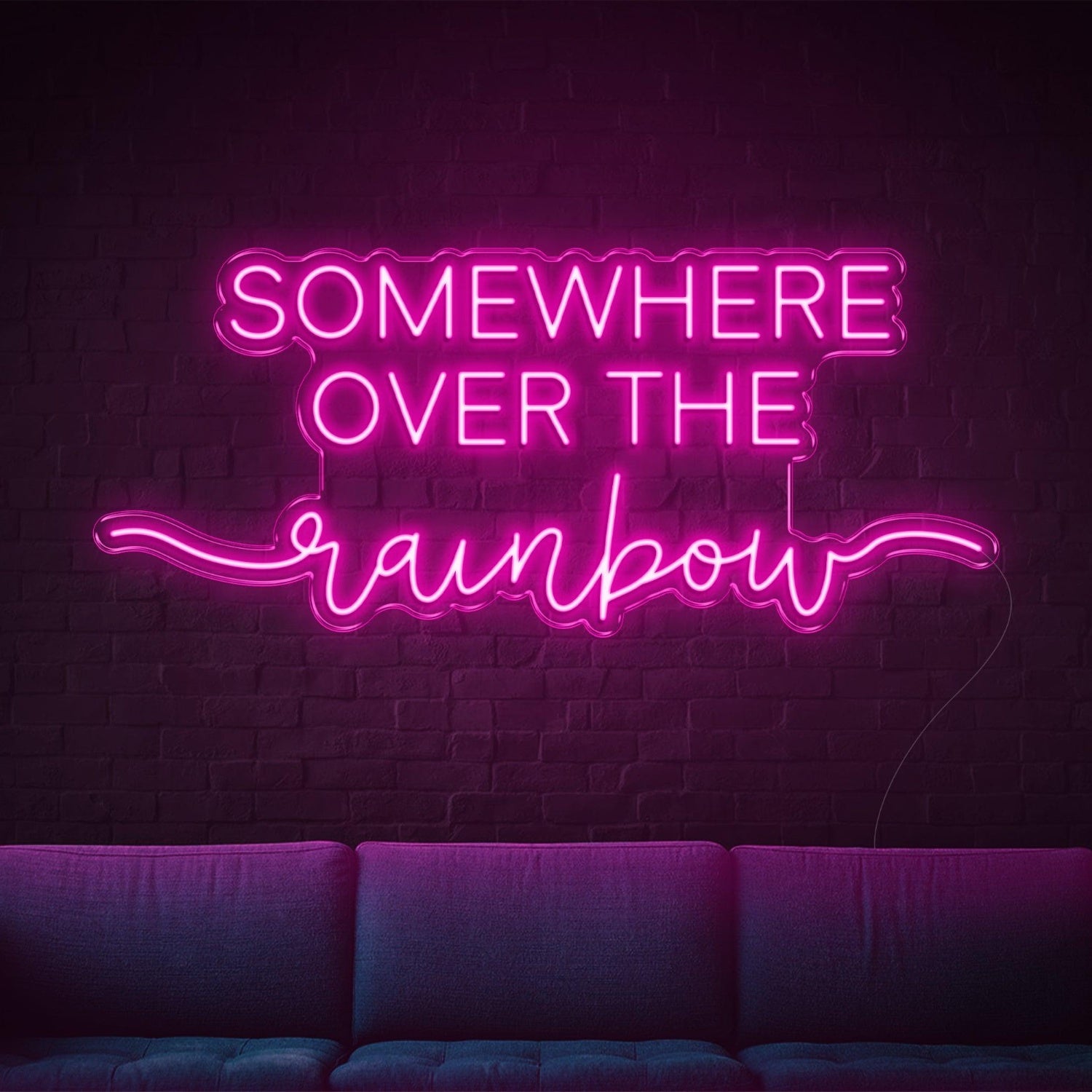 Somewhere Over The Rainbow Purple Led Neon Sign For Indoor Wall Art Decor | Shineneon