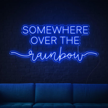 Somewhere Over The Rainbow Purple Led Neon Sign For Indoor Wall Art Decor | Shineneon