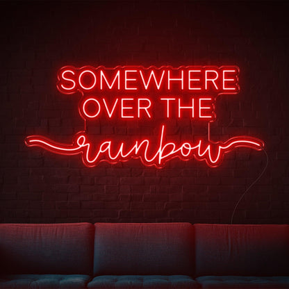 Somewhere Over The Rainbow Purple Led Neon Sign For Indoor Wall Art Decor | Shineneon