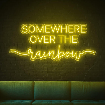Somewhere Over The Rainbow Purple Led Neon Sign For Indoor Wall Art Decor | Shineneon