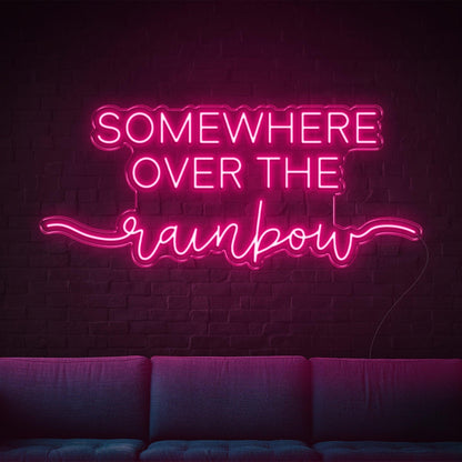 Somewhere Over The Rainbow Purple Led Neon Sign For Indoor Wall Art Decor | Shineneon
