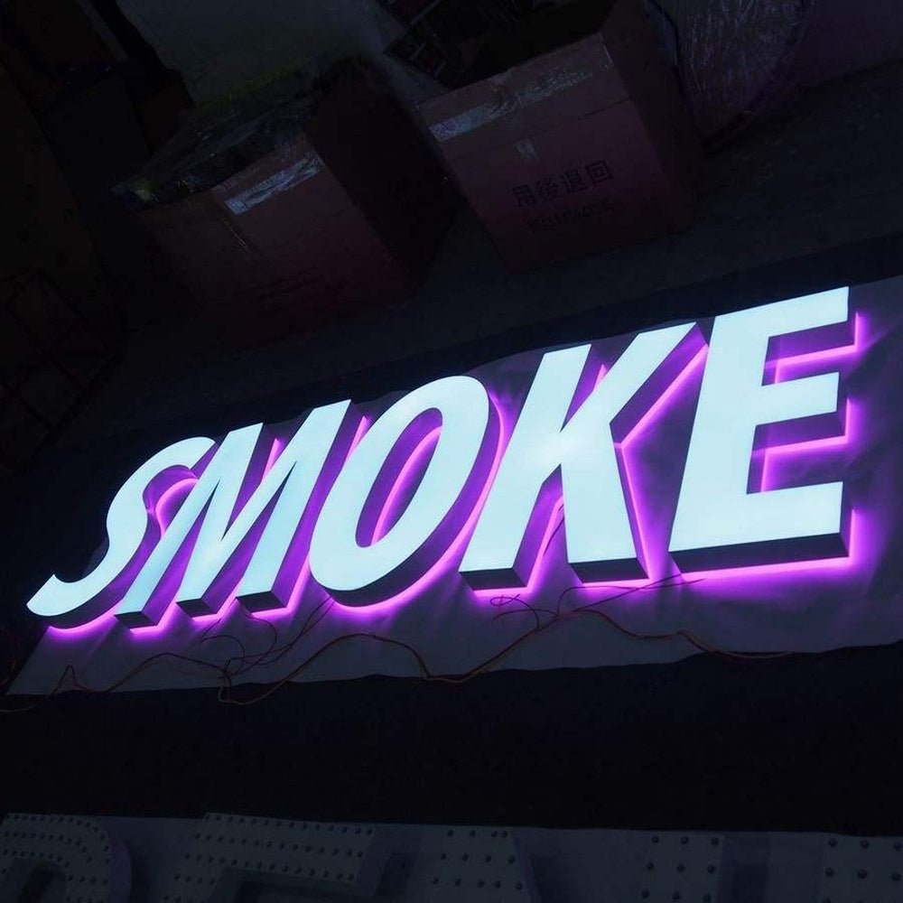 Somke 3D Front And Back Lit Letters Metal Led Sign - Shineneon