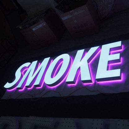Somke 3D Front And Back Lit Letters Metal Led Sign - Shineneon