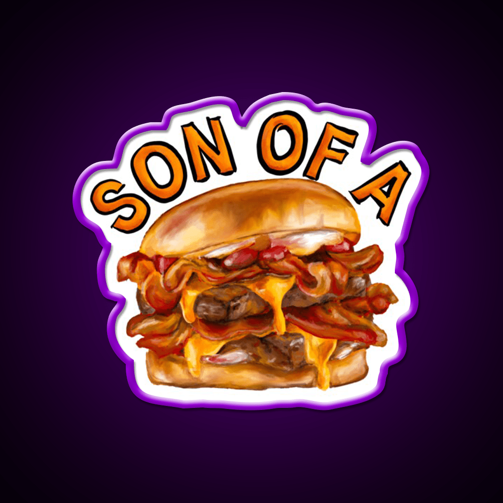 Son Of A Baconator Fast Food Led Neon Sign For Burger Place Rgb Color - Shineneon