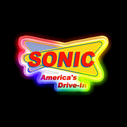 Sonic Americas Drive Fast Food Led Neon Sign For Burger Place Rgb Color
