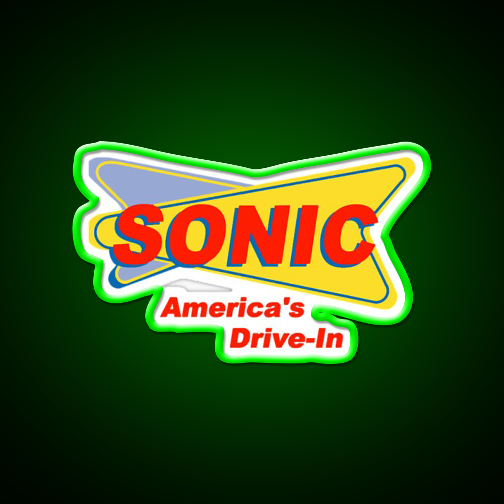 Sonic Americas Drive Fast Food Led Neon Sign For Burger Place Rgb Color
