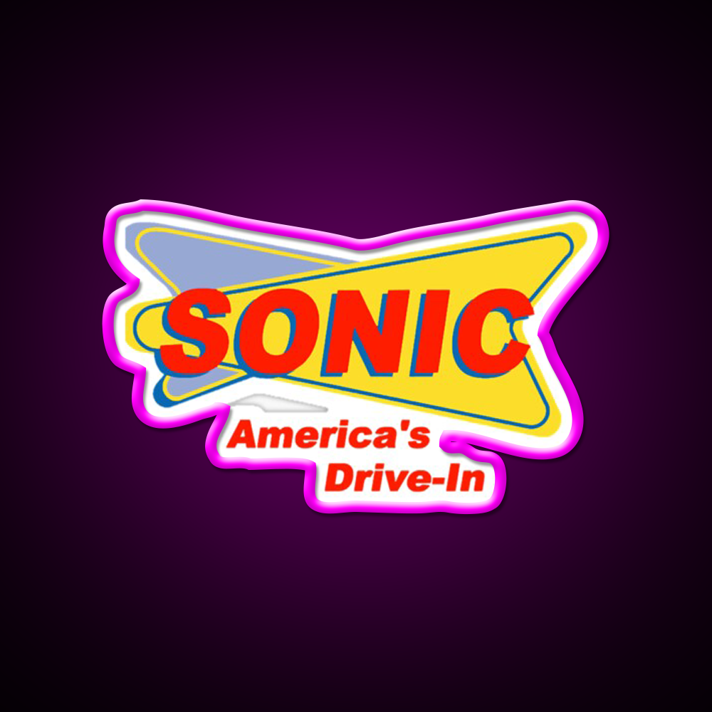 Sonic Americas Drive Fast Food Led Neon Sign For Burger Place Rgb Color