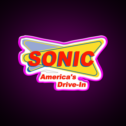Sonic Americas Drive Fast Food Led Neon Sign For Burger Place Rgb Color