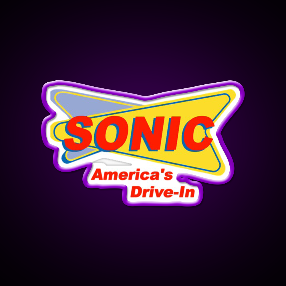 Sonic Americas Drive Fast Food Led Neon Sign For Burger Place Rgb Color