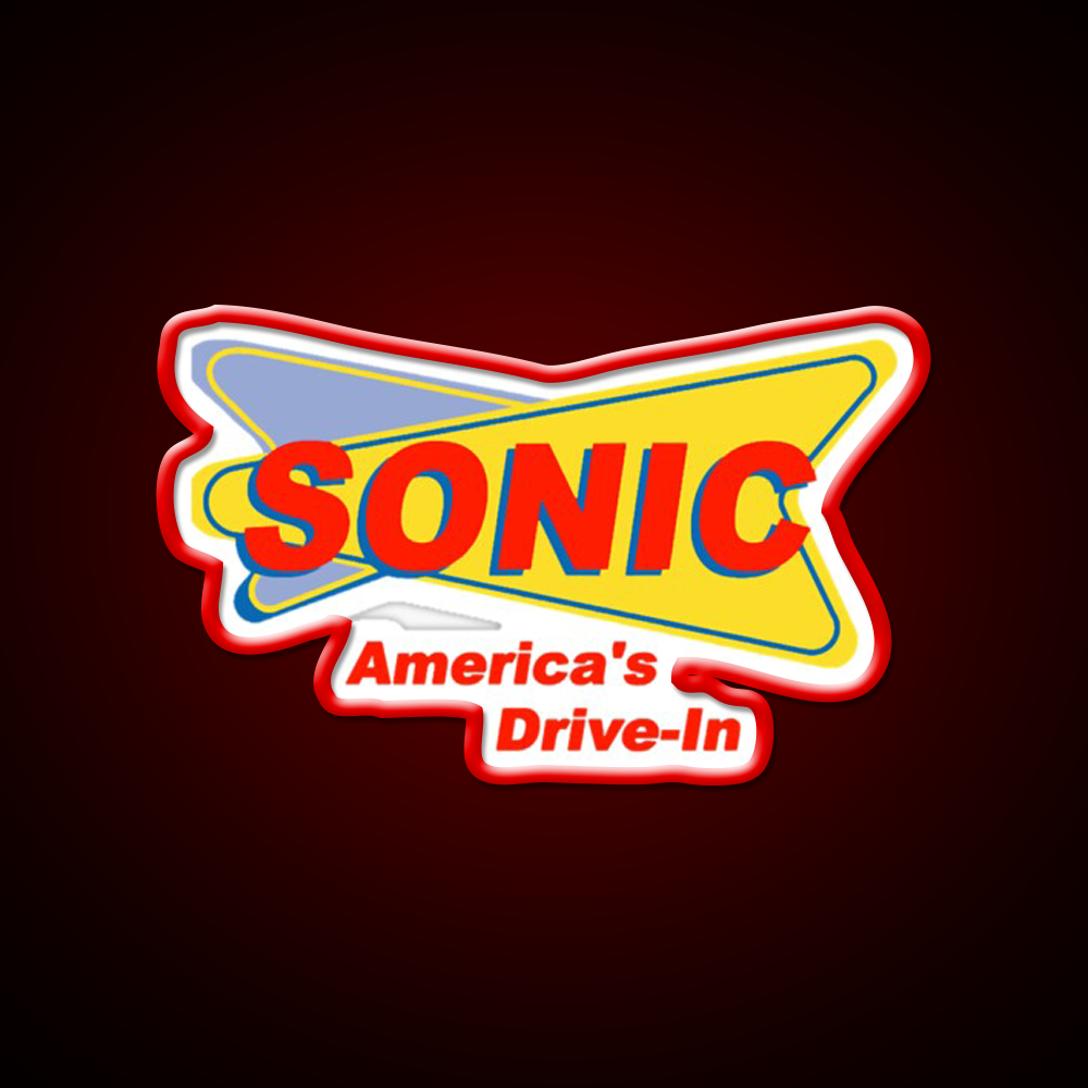 Sonic Americas Drive Fast Food Led Neon Sign For Burger Place Rgb Color