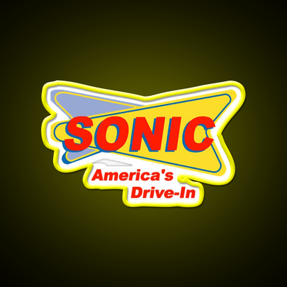 Sonic Americas Drive Fast Food Led Neon Sign For Burger Place Rgb Color