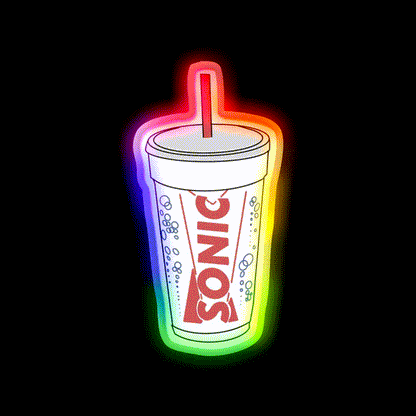 Sonic Cup Fast Food Led Neon Sign For Burger Place Rgb Color - LED neon sign close-up detail