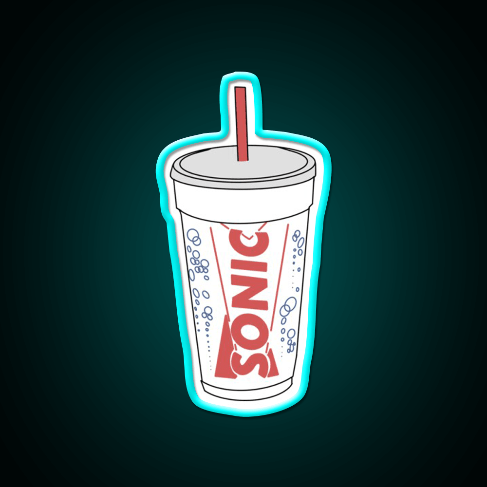 Sonic Cup Fast Food Led Neon Sign For Burger Place Rgb Color - Shineneon