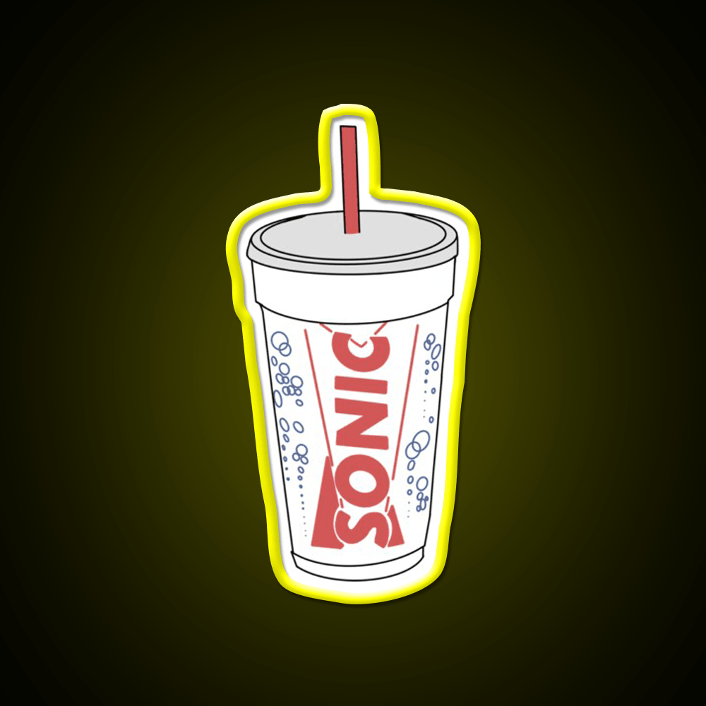 Sonic Cup Fast Food Led Neon Sign For Burger Place Rgb Color - Shineneon