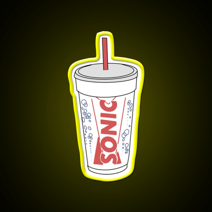 Sonic Cup Fast Food Led Neon Sign For Burger Place Rgb Color - Shineneon