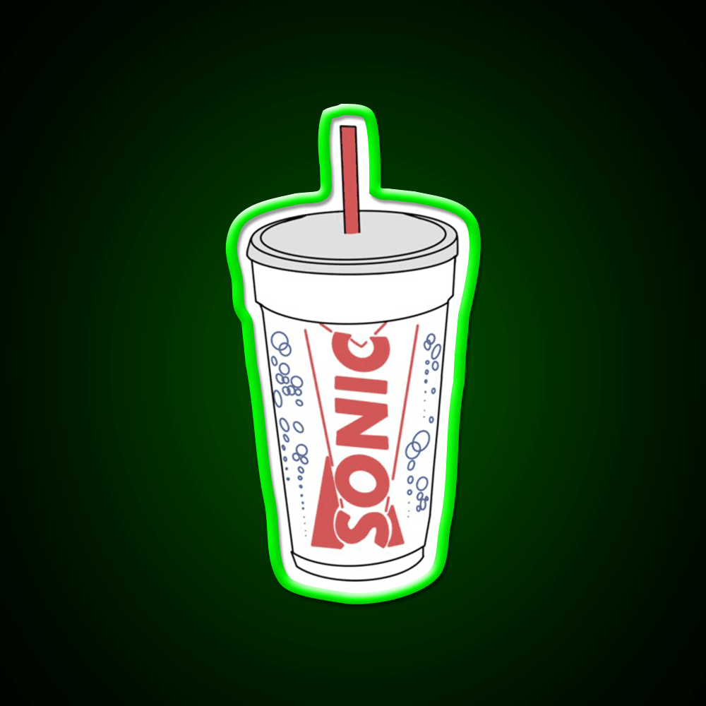 Sonic Cup Fast Food Led Neon Sign For Burger Place Rgb Color - Shineneon