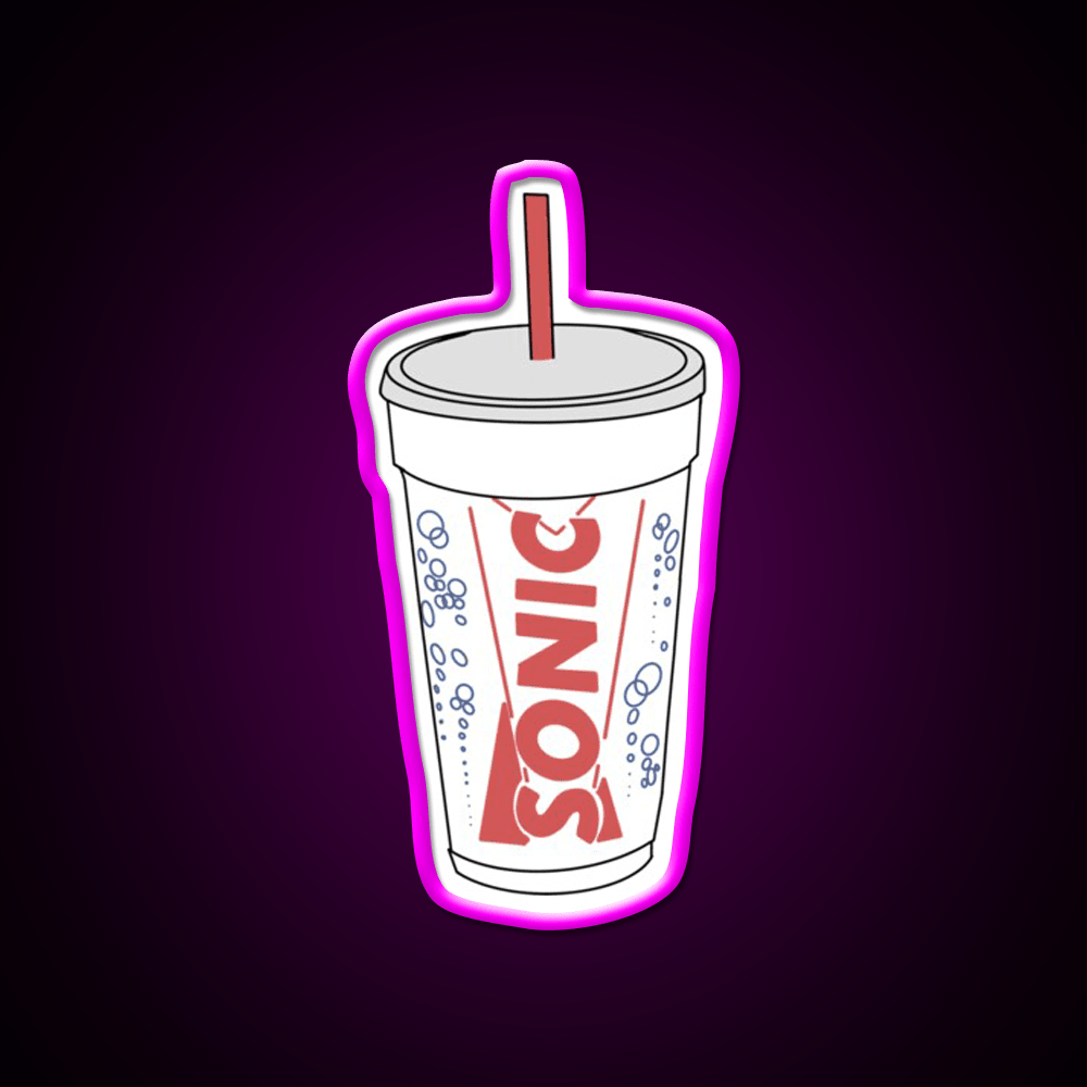 Sonic Cup Fast Food Led Neon Sign For Burger Place Rgb Color - Shineneon