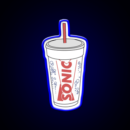 Sonic Cup Fast Food Led Neon Sign For Burger Place Rgb Color - Shineneon
