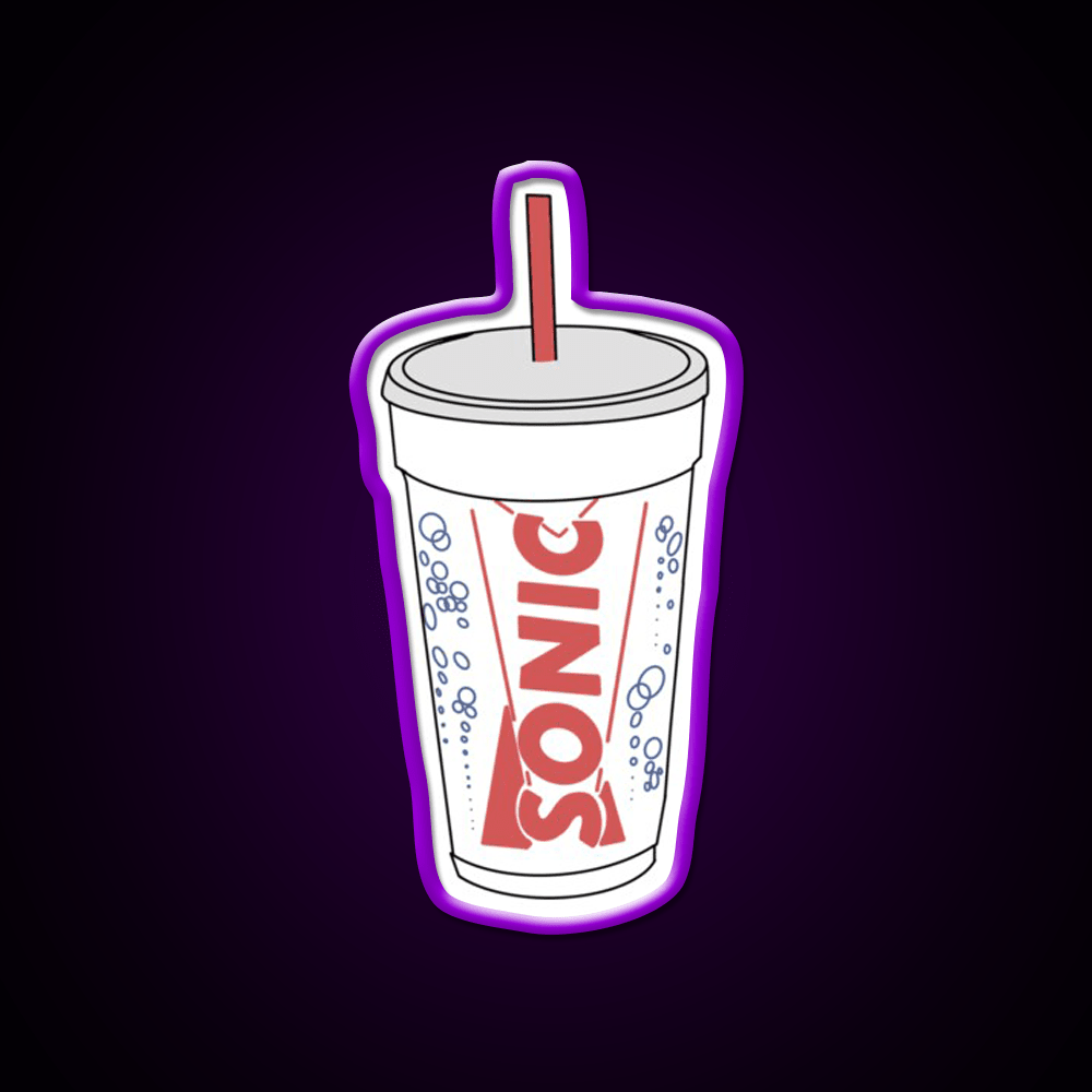 Sonic Cup Fast Food Led Neon Sign For Burger Place Rgb Color - Shineneon