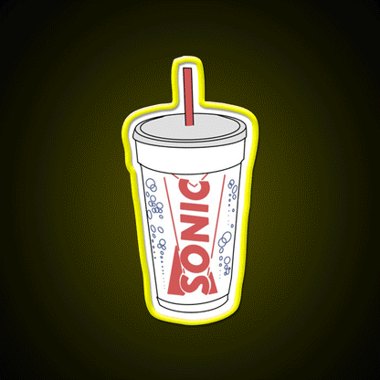 Sonic Cup Fast Food Led Neon Sign For Burger Place Rgb Color - Custom LED neon sign front view