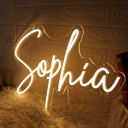 Sophia Yellow Led Neon Sign For Personalized Decor - Shineneon