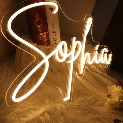 Sophia Yellow Led Neon Sign For Personalized Decor - Shineneon