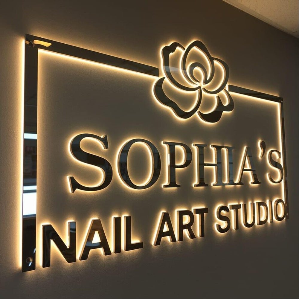 Sophias Nail Art Studio With Logo 3D Backlit Channel Letters Led Light Sign - Shineneon