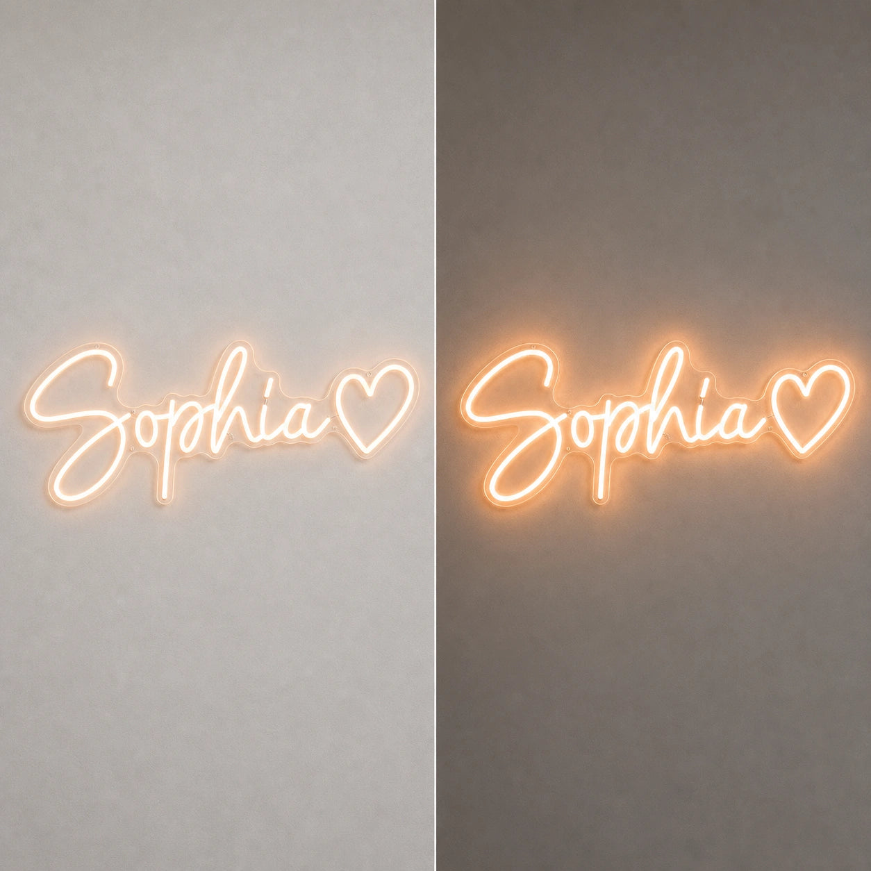 Sophiia LED Neon Sign Garage Man Cave Neon Sign day and night comparison